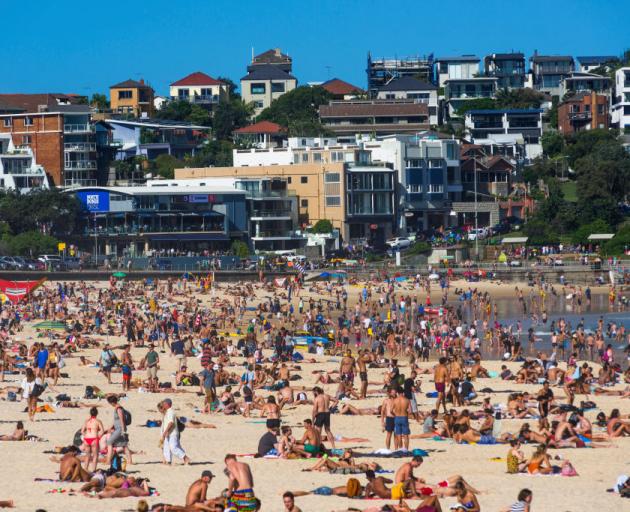 Bondi beach was declared a nude beach for several hours during an art installation, Photo: Getty...
