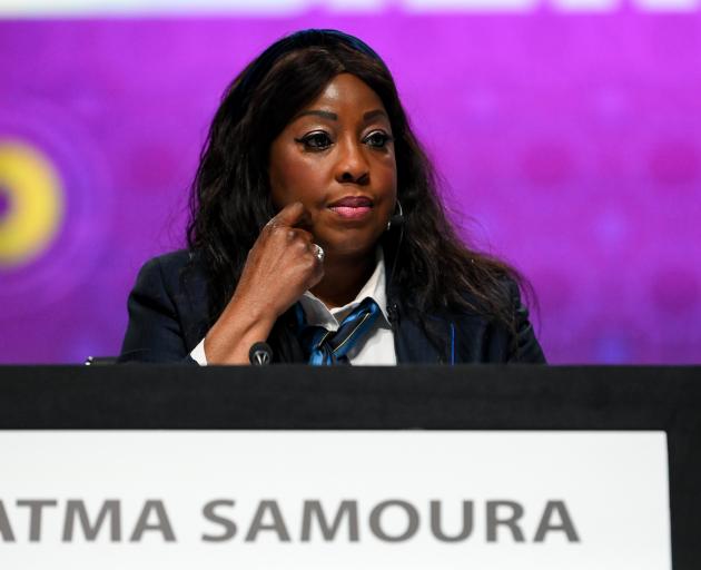 Fifa secretary-general Fatma Samoura attends the 72nd Fifa Congress in Doha in March last year....