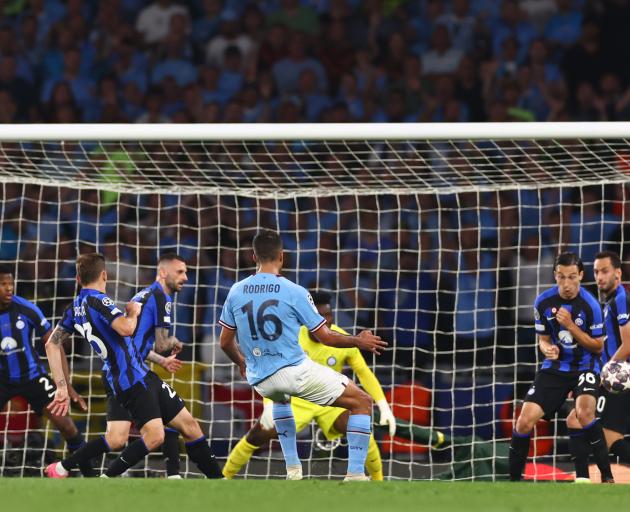 Manchester City midfielder Rodri scored the game's only goal, sending a fizzing shot into the...