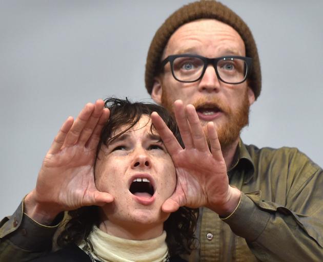 Tia Hibbert and Alex Martyn rehearse their roles. Photo: Peter McIntosh