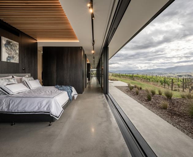 The master bedroom opens up to the outside.