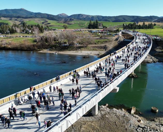 Hundreds of people took the chance to walk across the new Beaumont Bridge yesterday, before it...