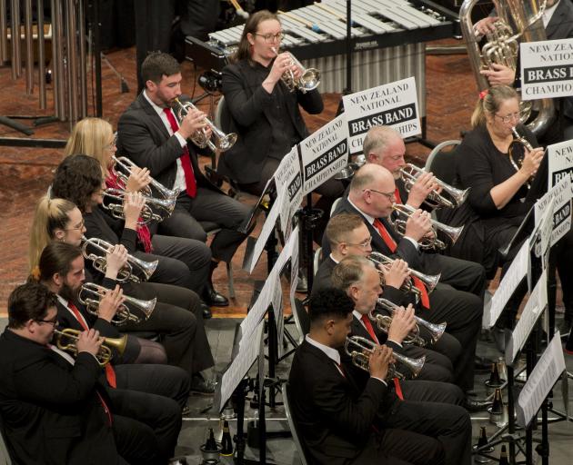 The Hutt City Brass plays Dances and Alleluias during the B Grade own choice selection...