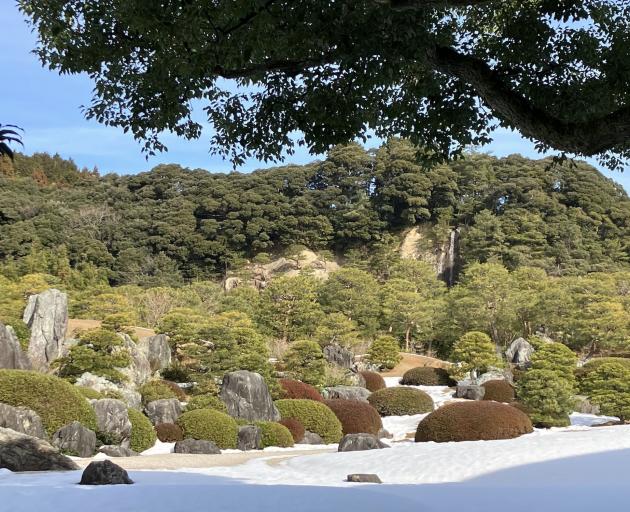The garden at Adachi Museum of Art.