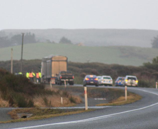 Emergency services at the scene of the crash. Photo: Toni MsDonald