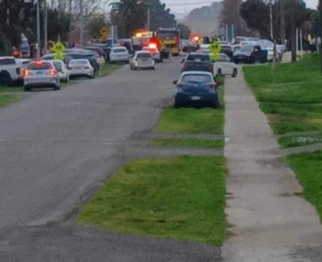 Emergency services at the scene of the incident in the town of Shannon in Horowhenua. Photo: via...