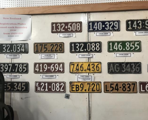 The Otago Vintage Machinery Club wants more vehicle plates, such as these, to complete its...