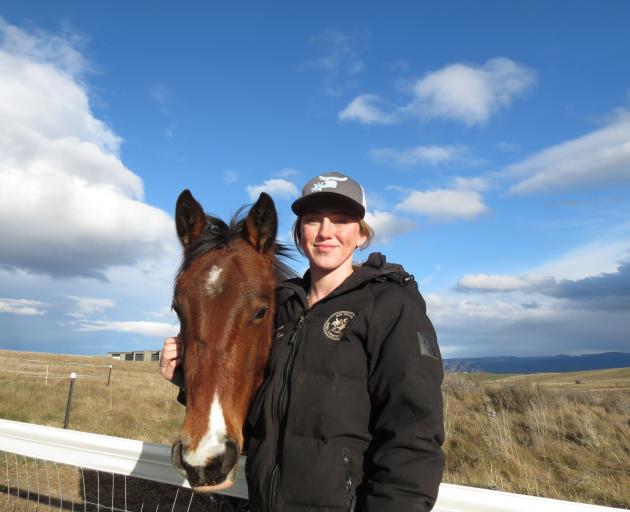 Sky is reunited with her horse, Timmy, back in New Zealand. Photo: Ruby Shaw