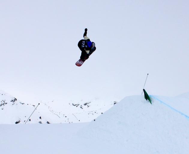 Cool Wakushima catches some air on her way to winning the women’s snowboard at the FIS Australia...