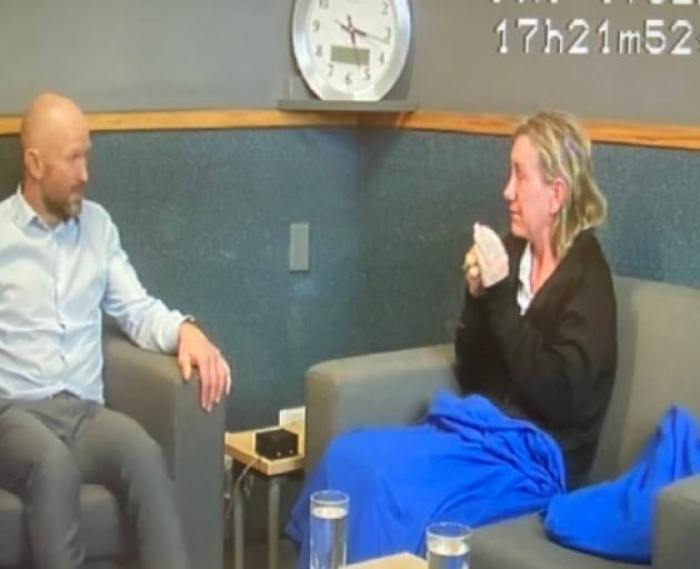 Lauren Dickason during her police interview. Photo: Pool