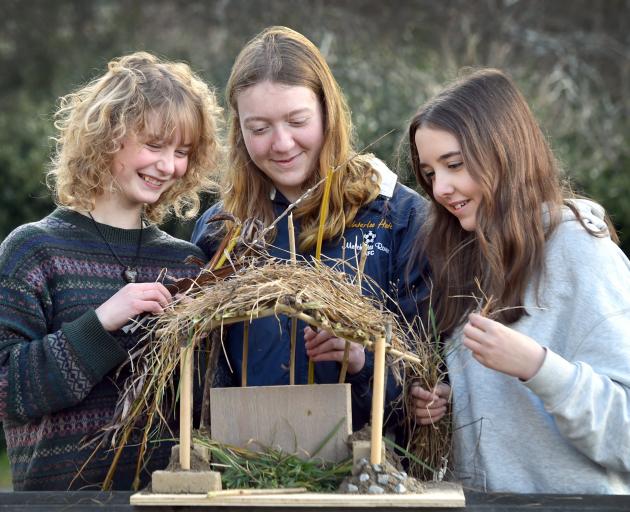 Otago Girls’ High School year 10 pupils Rosa Barsby, 14, Ariana Geddes, 15, and Matilda Hall, 15,...