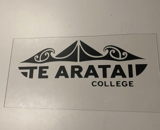 A group of Te Aratai College students installed this logo at the school. Photo: Supplied