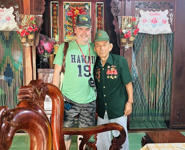 Mike meets an 80-year-old Vietcong vet. PHOTO: MIKE YARDLEY