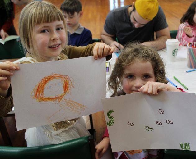 Enjoying a creative art therapy session are Ivy Carpenter, (left) 5, and Clara Gillanders, 6....