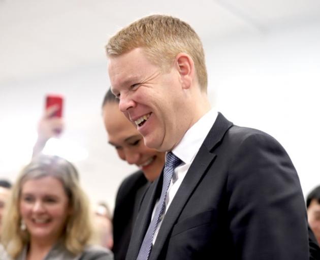 Labour leader Chris Hipkins visits the innovation centre at Auckland University. Photo: RNZ /...