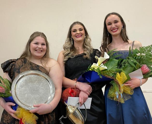 Winners of the ODT Southern Aria Final (from left) Erin Connelly-Whyte (second), Rhiannon Cooper ...