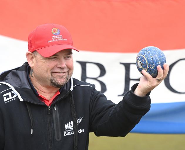 Darron Wolland celebrates being named New Zealand disability bowler of the year at the Brighton...