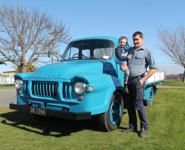  Sam Duthie, of Gore, and his son Joel stand beside the 1963 Bedford J1 Mr Duthie purchased in...