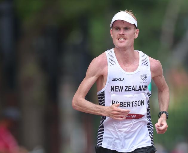 Zane Robertson during the marathon at the Tokyo Olympics. Photo: Getty Images