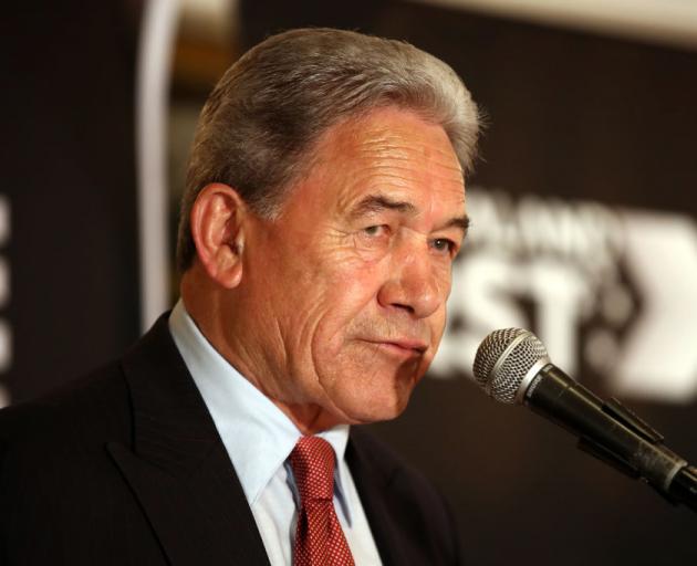 New Zealand First leader Winston Peters speaks to supporters. PHOTO: GETTY IMAGES