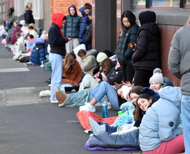People queueing for entry into the pop-up store.