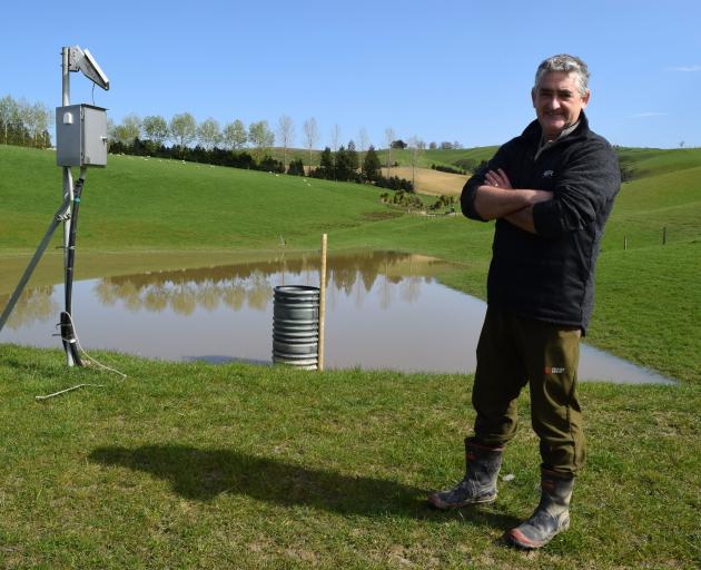 West Otago sheep and beef farmer Al Body has built a detainment bund as part of a project to...