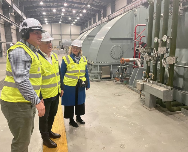 National Party leader Christopher Luxon (second left) with Taupō MP and candidate Louise Upston...