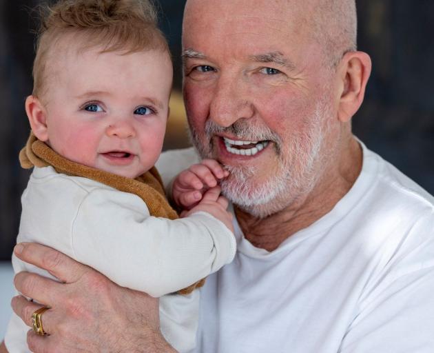 Newstalk ZB political commentator Barry Soper with son Iggy. Photo / Mike Scott