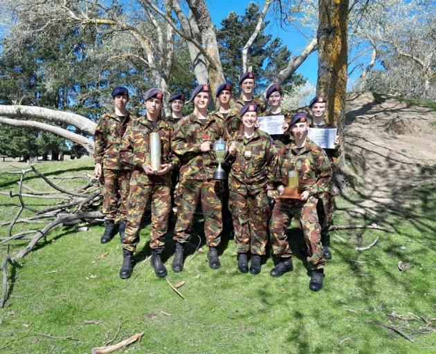 UNIT SUCCESS … Cadet Sergeant Sebastian van Rooyen, from left, Cadet Staff Sergeant Liam Collett ...
