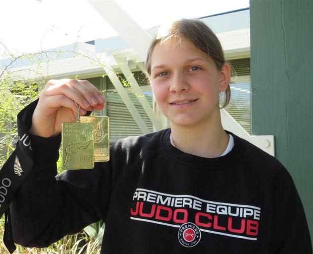 Zara Kirkpatrick, 13, has won gold twice at the Judo Nationals in Wellington.