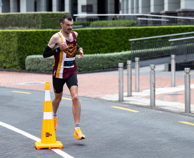 Daniel Balchin maintains a steady pace to win the Auckland Marathon. PHOTO: SUPPLIED
