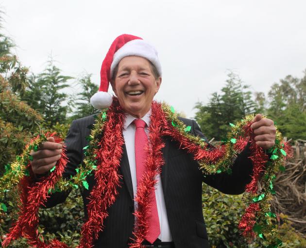 Sir Tim Shadbolt adorned in Christmas garb. PHOTO: ODT FILES