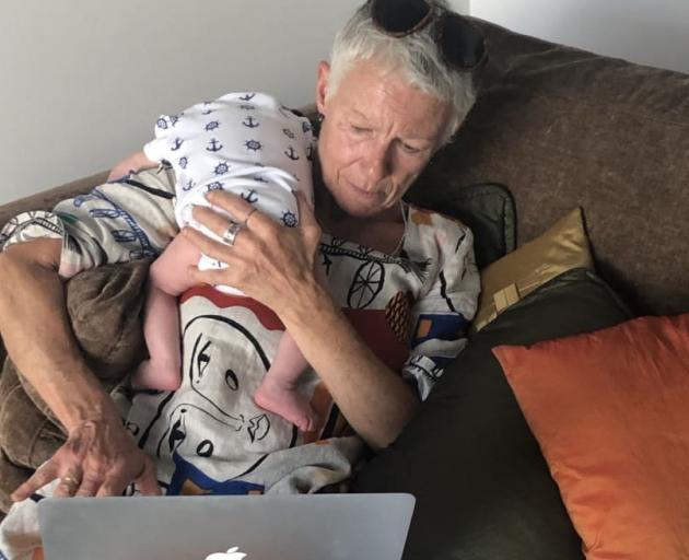 Kim Hill in grandma mode.  Photo: RNZ