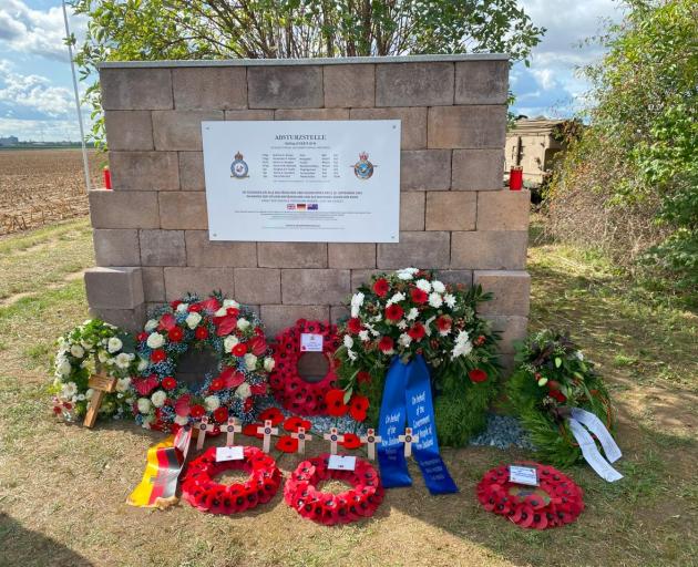 The memorial in Ludwigshafen am Rhein, Germany, which commemorates the 1943 crash of the Stirling...