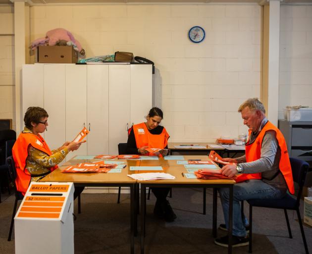 Counting the vote. PHOTO: ELECTORAL COMMISSION