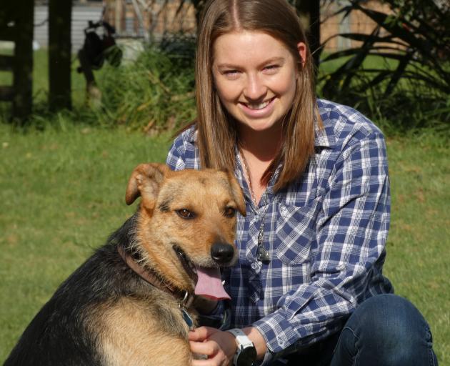 Anzco Food's Harriet Watson with a faithful friend at her family's Canterbury farmlet ahead of...