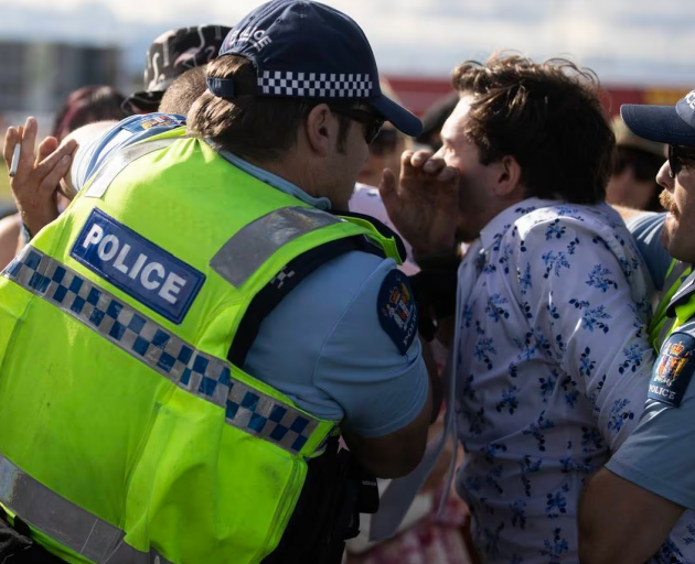 A large brawl marred the end of the day. Photos: NZ Herald