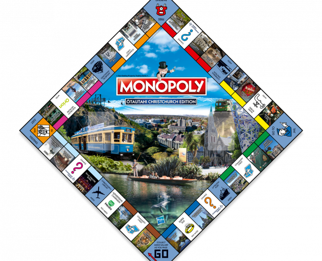 The custom-themed squares on the Christchurch Monopoly board. Photo: Supplied