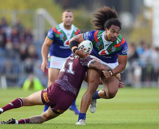 Bunty Afoa during the Warriors match against Manly at Christchurch Stadium on March 30, 2019....