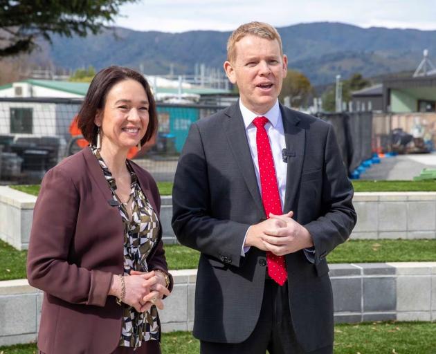 Former police minister Ginny Andersen, here seen with Labour leader Chris Hipkin, denies yelling...