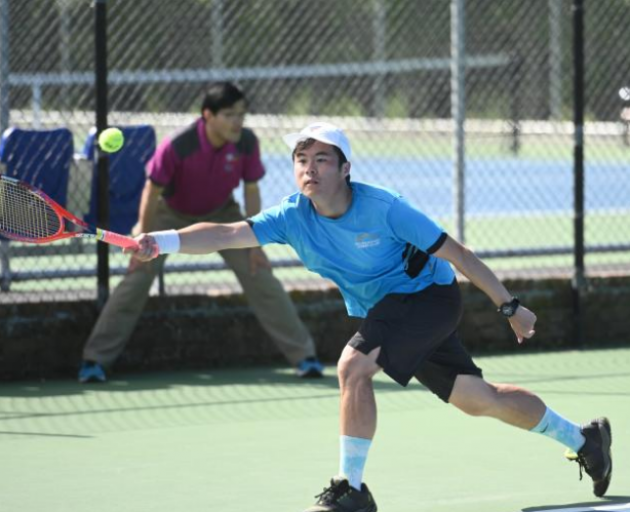 Paddy Ou and Charlie Byers are leading the way for Waimairi’s premier tennis teams. PHOTO: LINDA...