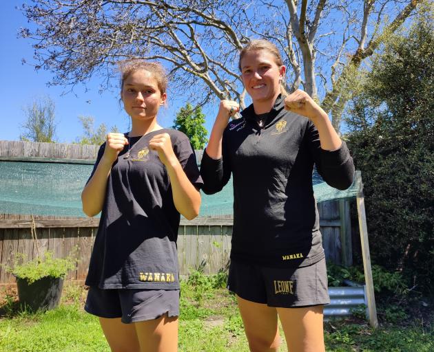 Assuming fighting stances are Wānaka sisters Pheline (left) and Leonie Rosin, who have...