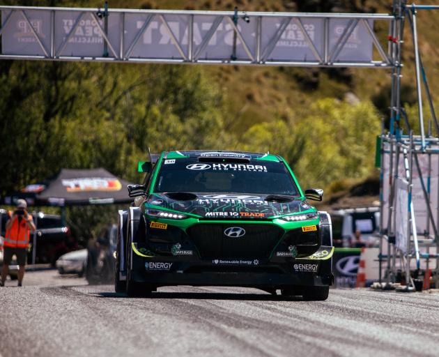 Cromwell rally driver Hayden Paddon prepares to start a run during Saturday’s Coronet Peak Hill...