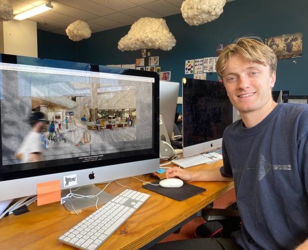 Te Pūkenga Otago Polytechnic School of Design third-year student Daniel van Lith with an image of...
