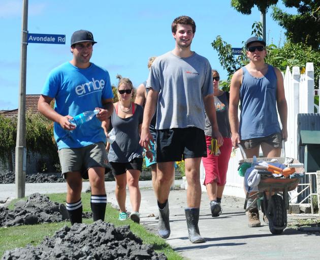 Members of the the Student Volunteer Army help out in Christchurch in 2011. PHOTO: CRAIG BAXTER