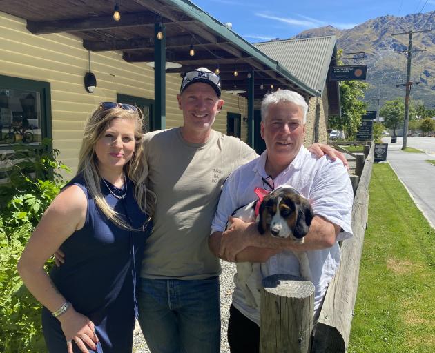 New Gantley’s Tavern co-owner Euan ‘Urb’ Paterson, right, with his female Speagle, Bob, and...