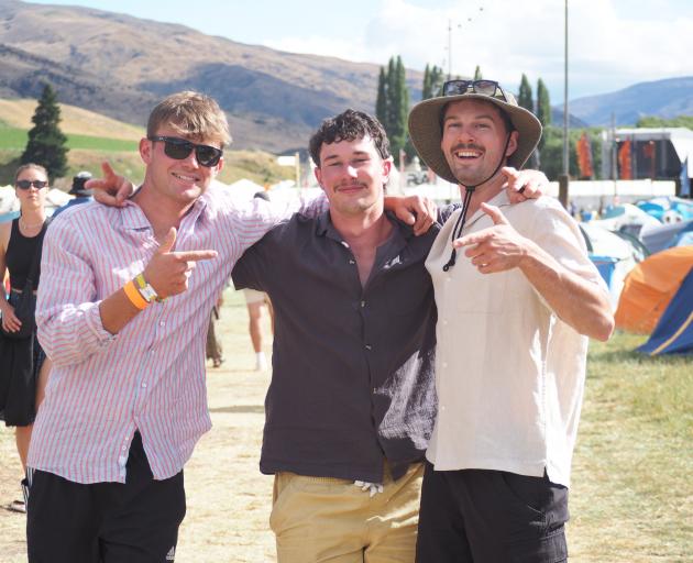 Making the most of Rhythm & Alps' final day are (from left) Liam Searle, Alex Robertson and Ben...