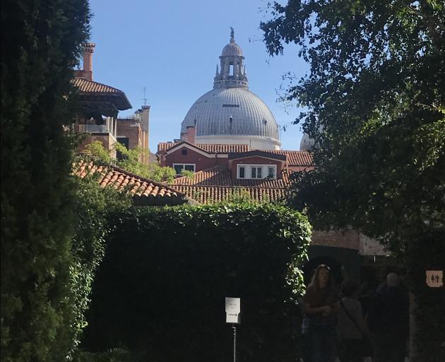 Looking from the garden towards Basilica di Santa Maria della Salute.