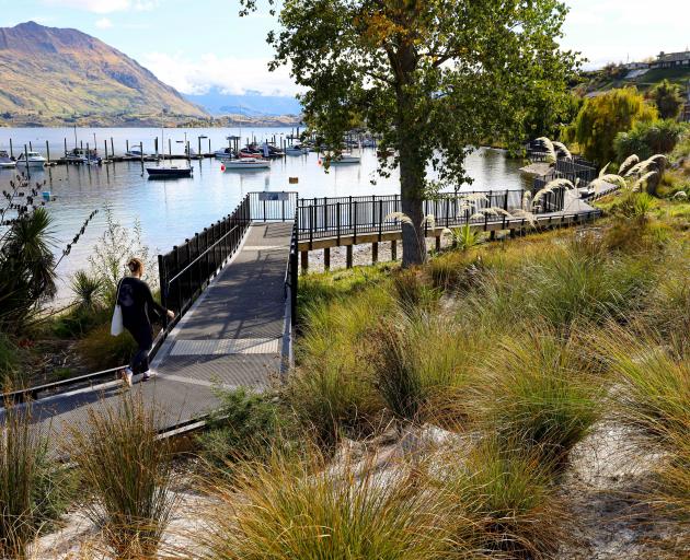 The 200m long boardwalk is a feature of the award-winning Wanaka Lakefront development. PHOTO:...