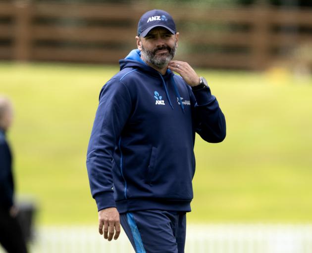 White Ferns coach Ben Sawyer looks on ahead of the T20 international between New Zealand and...